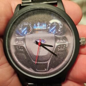 Black Car Dashboard Design Watch